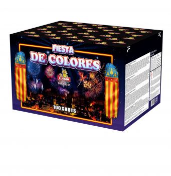 El Gato Fireworks Silvester Verbundbatterie "Fiesta de Colores" 100 Schuss